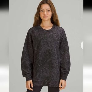 lululemon athletica Black Marled Crewneck Sweatshirt